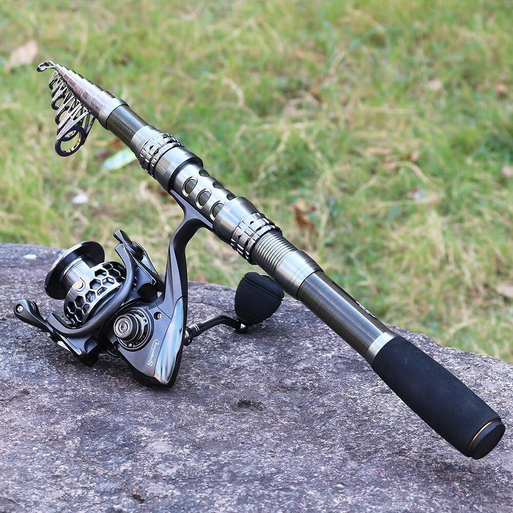 Versatile Fishing Pole & Reel Combo with Carrier Bag - Perfect for Bass & Trout