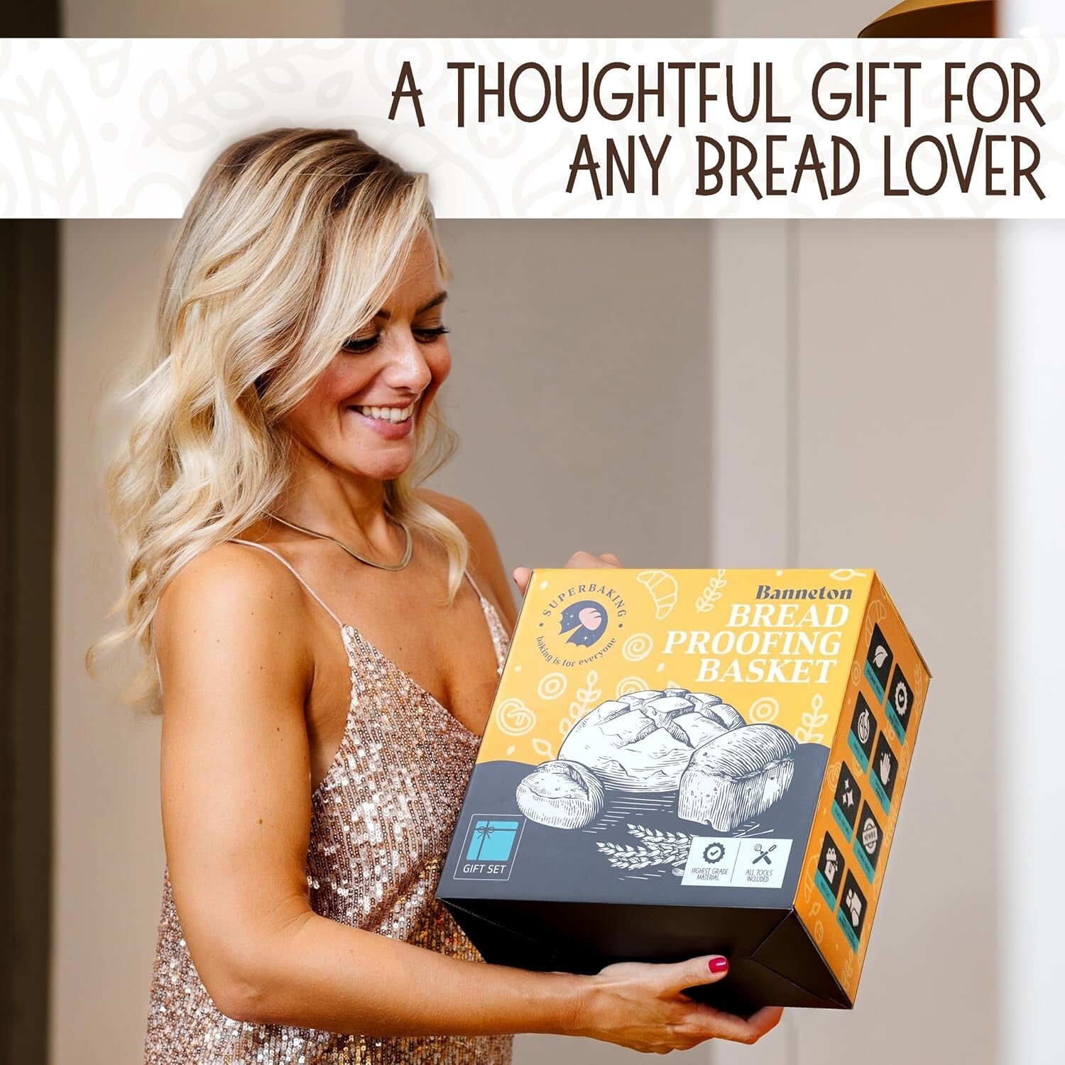 Artisan-Level 9' Round Banneton & Bread Baking Supplies Gift Set for All Skills