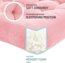 Load image into Gallery viewer, Set of 2 Stylish Pink Corduroy Floor Pillows – Ideal for Relaxation &amp; Meditation
