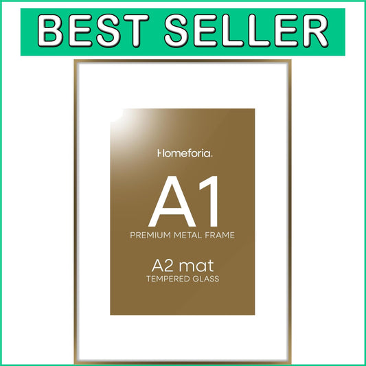 Classic Bronze A1 Poster Frame with Mat – 23.4x33.1” for Stunning Displays