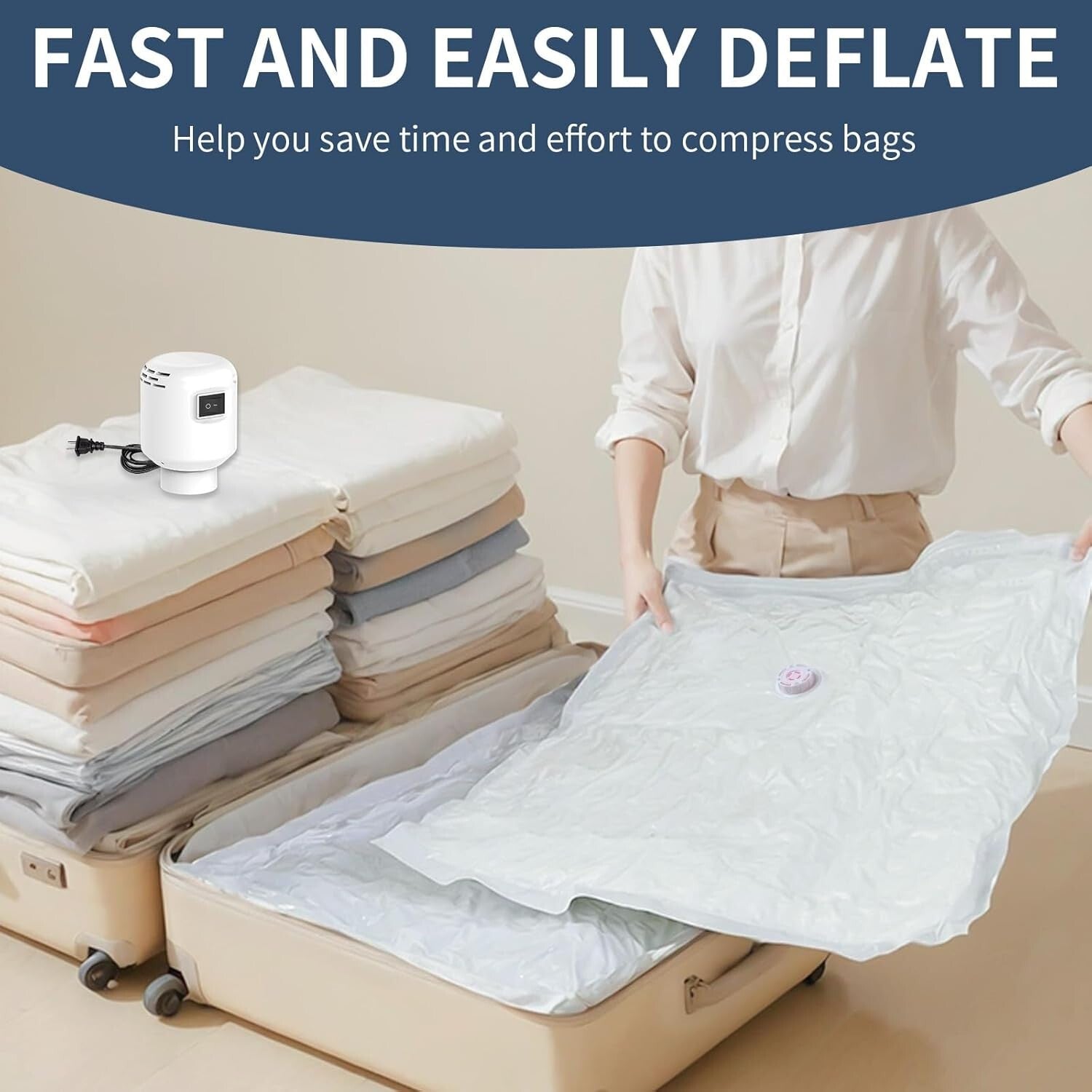 Heavy-Duty Vacuum Seal Bags Set (25), 5 Sizes + Electric Air Pump Included