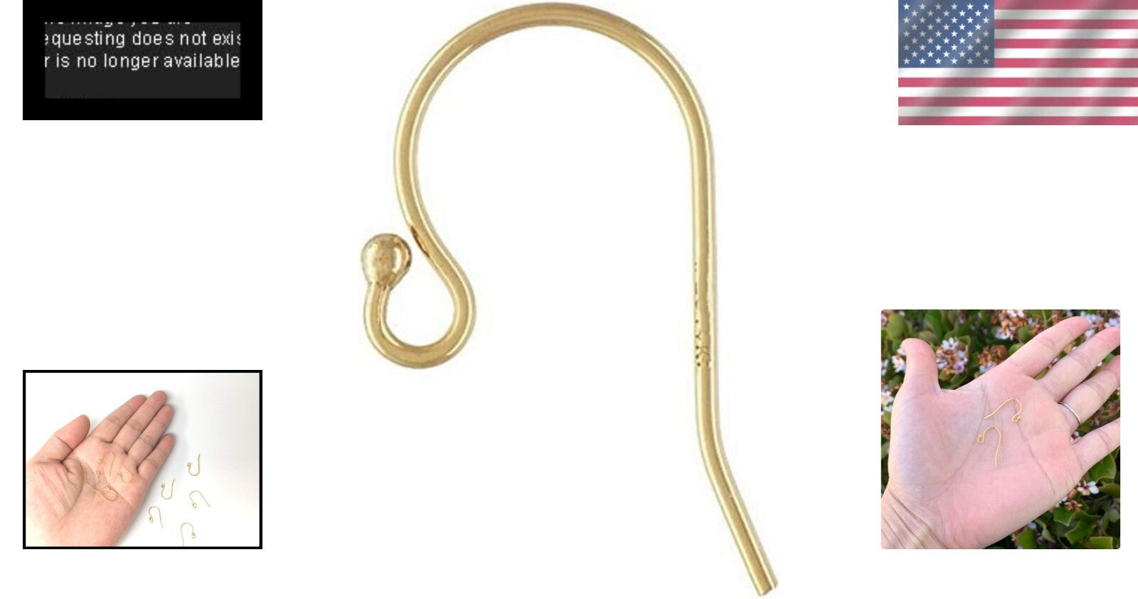50 Pcs 18k Gold Plated Sterling Silver Ear Wire Hooks for Elegant Jewelry Making