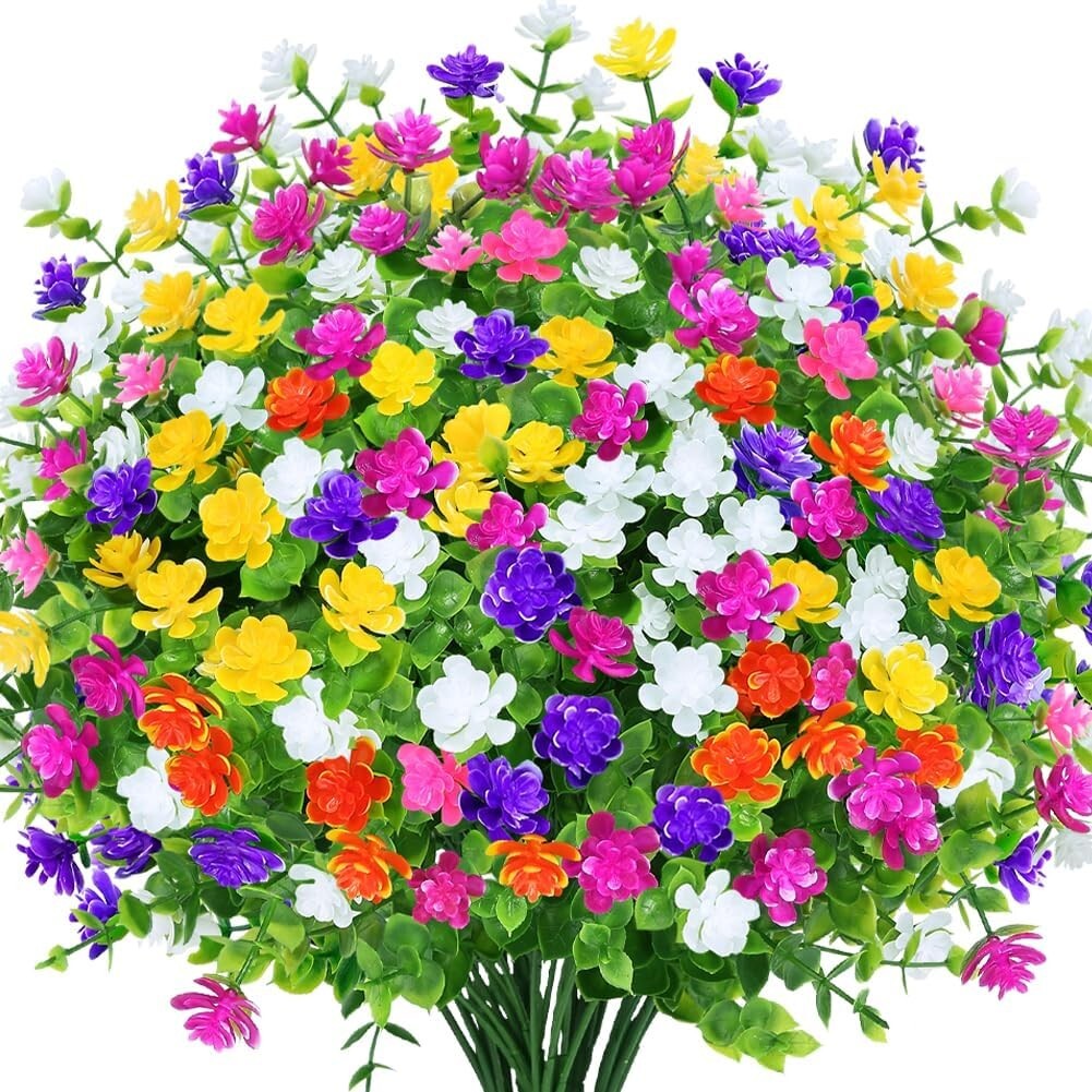 Vibrant 24 Bundles of Lifelike Boxwood Faux Flowers for Indoor & Outdoor Decor