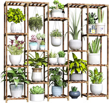 Load image into Gallery viewer, Large Capacity Plant Stand - 19 Tiers of Durable Eucalyptus Wood for All Spaces