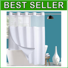 Load image into Gallery viewer, Waffle Weave White Shower Curtain Set with See-Through Window &amp; Removable Liner