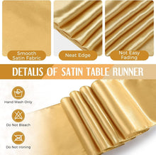 Load image into Gallery viewer, 54x108 inch Black Disposable Tablecloths with Satin Runners for Luxurious Events