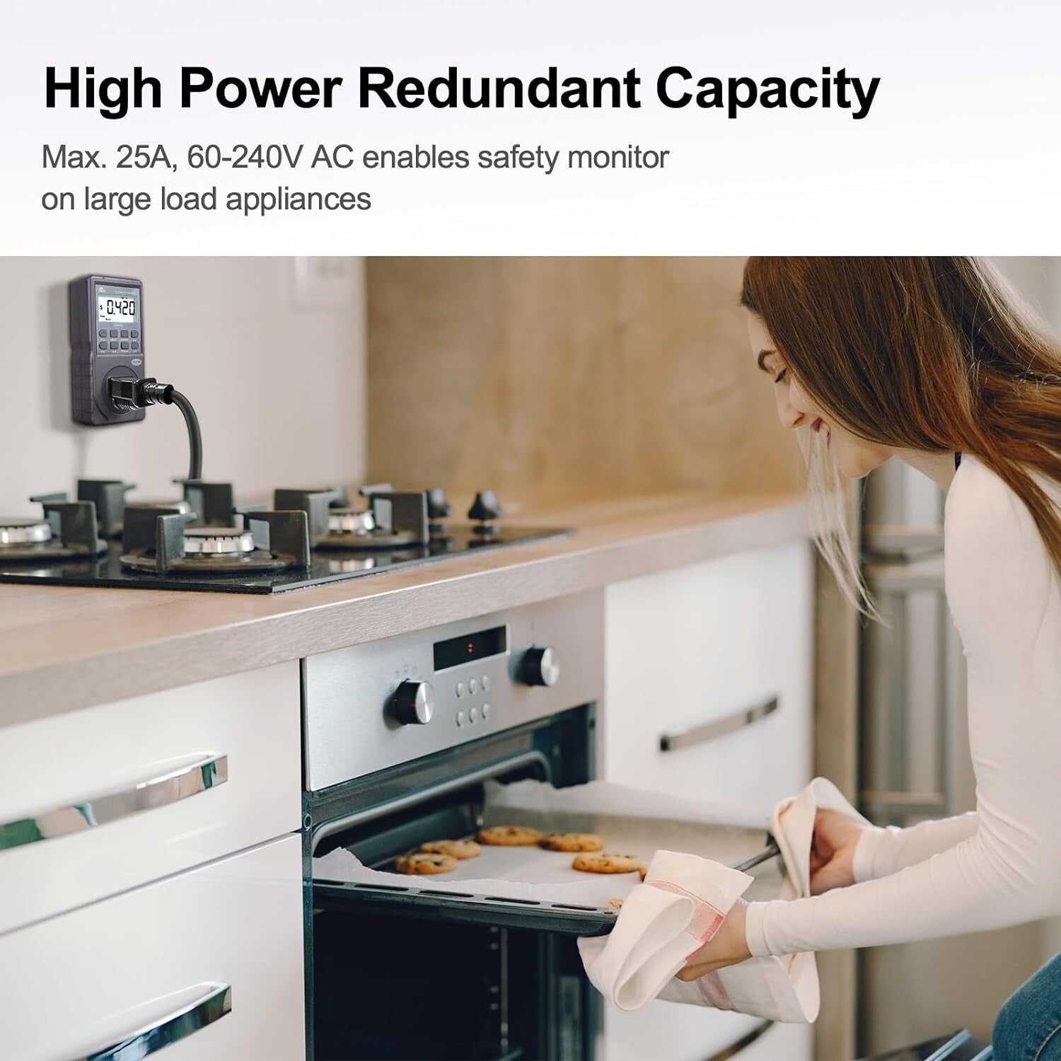 High-Power EV Charger Monitor with Wi-Fi Control & Advanced Accuracy - 60-240V