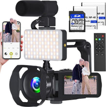 Load image into Gallery viewer, Portable 8K Digital Camera with Fill Light &amp; External Mic for YouTube Vlogging