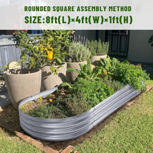 Load image into Gallery viewer, Durable Galvanized Steel Raised Garden Bed Set, 8x4x1 ft for Vibrant Vegetables