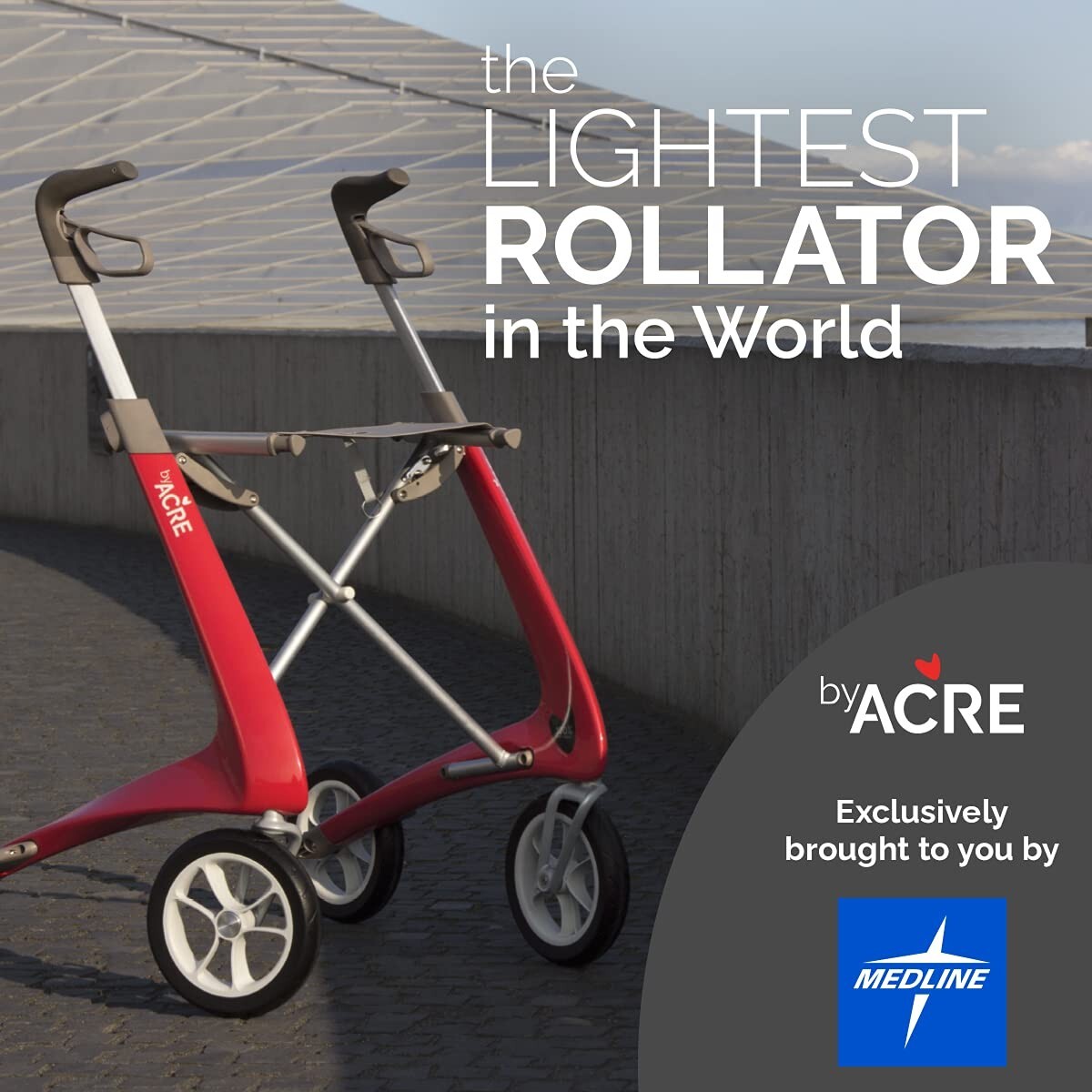 World's Lightest Carbon Fiber Rollator Walker - Easy Transport & Awarded Style