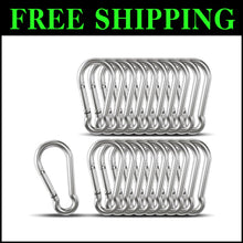 Load image into Gallery viewer, Versatile 3.15in Stainless Steel Carabiners - Perfect for Camping &amp; Hiking