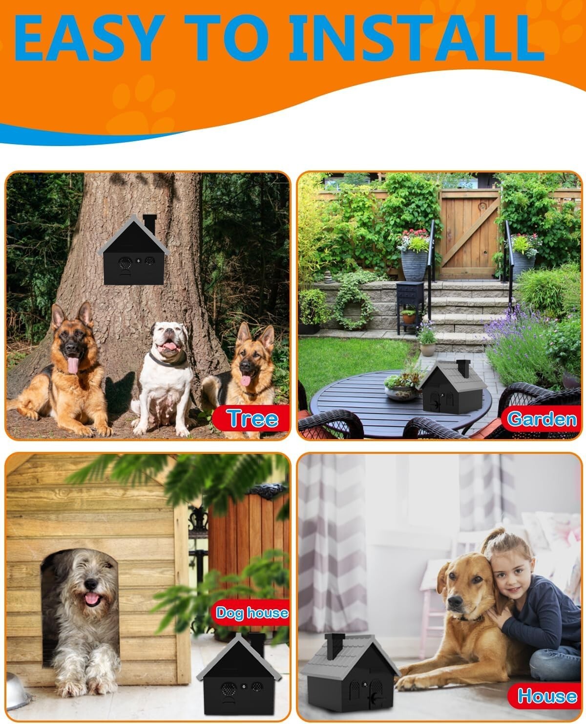 Effective Anti Barking Device for Dogs - 4 Adjustable Modes, Indoor/Outdoor Use