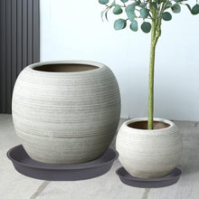Load image into Gallery viewer, Deep 19" Plant Saucers - 4 Pack of Matte Finish Drip Trays for Garden &amp; Home
