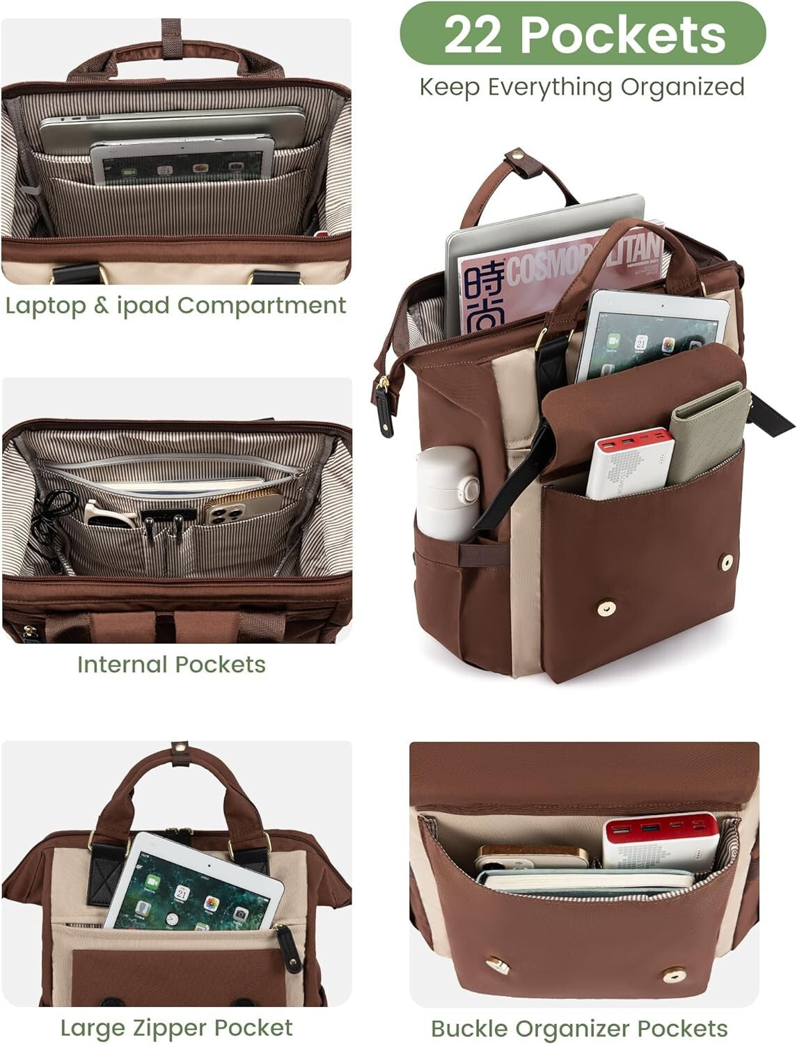 Versatile 15.6 Inch Laptop Backpack for Women - Perfect for College & Commute