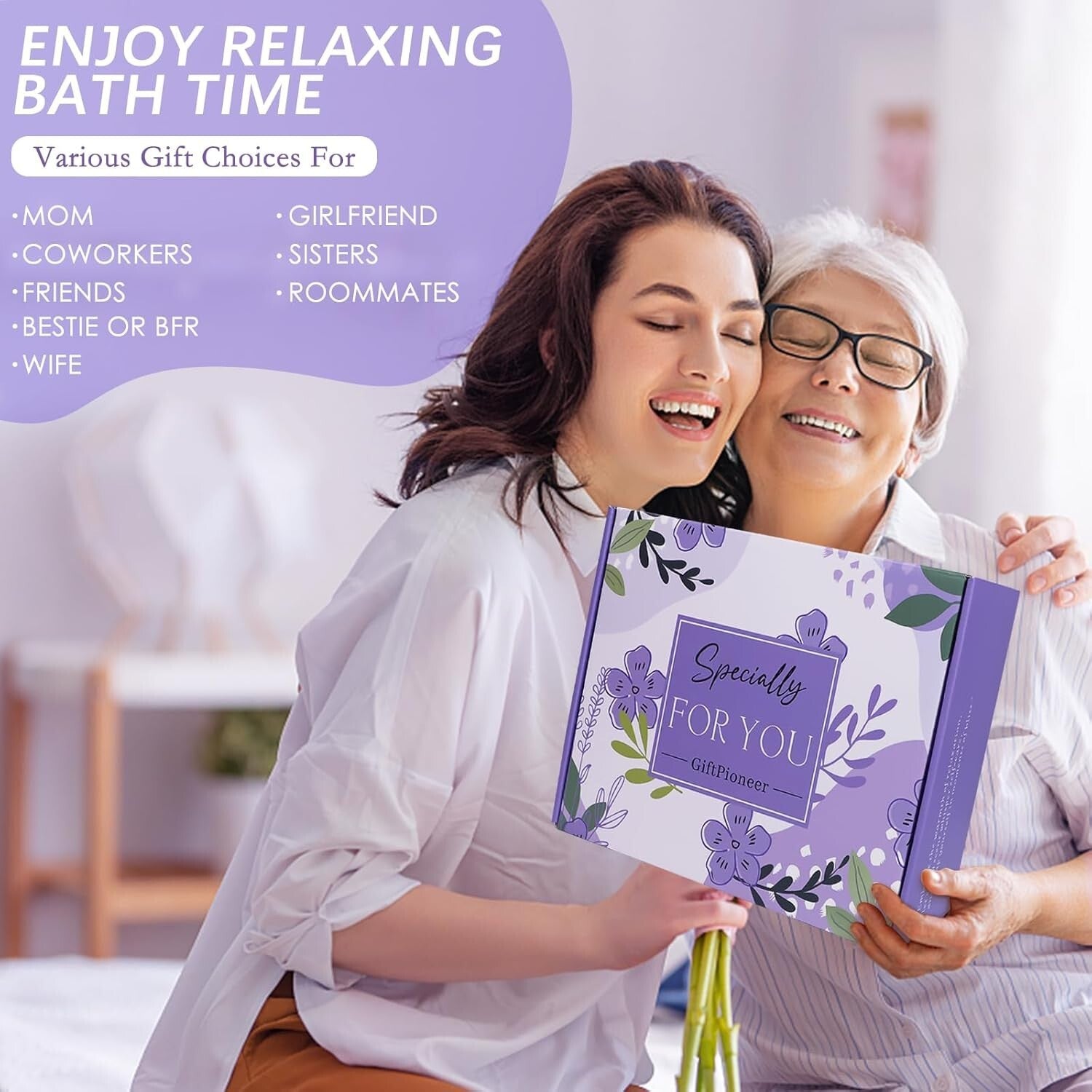 Self-Care Spa Gift Set: Flannel Blanket, Bath Bombs & Essentials for Her