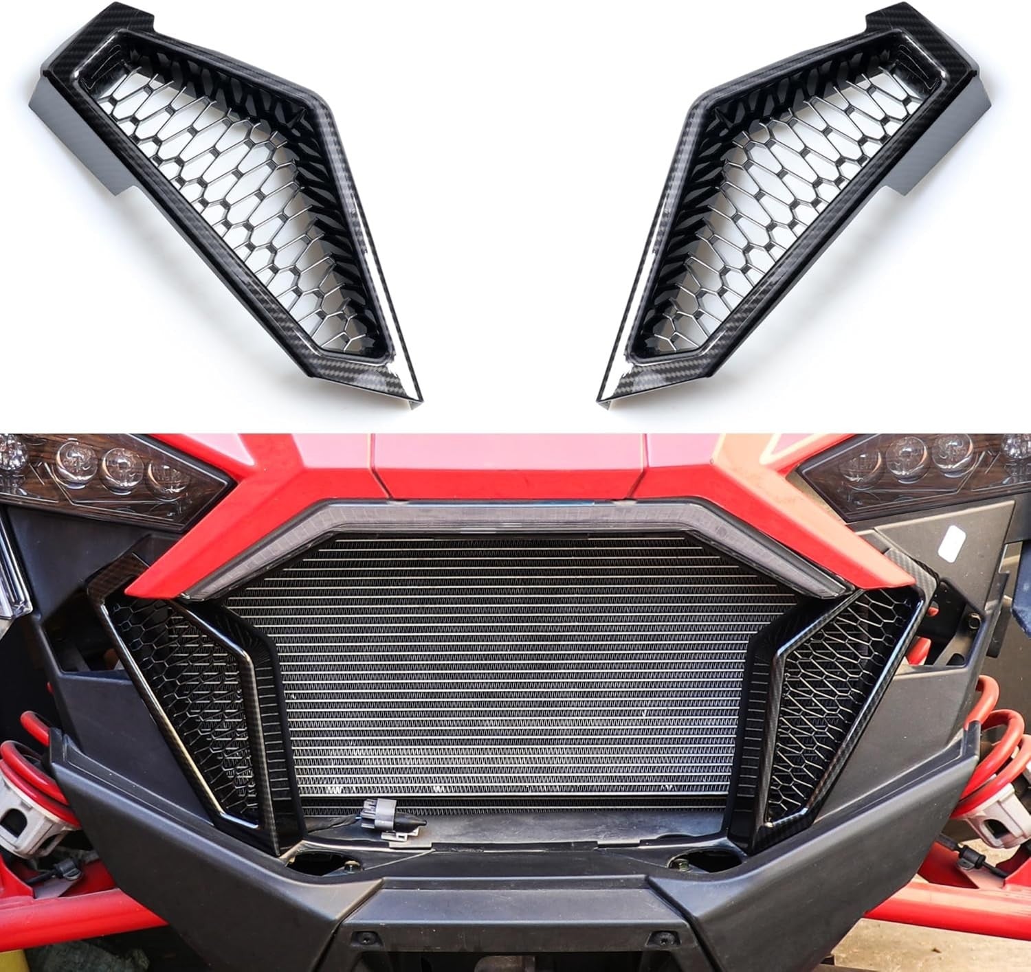Custom Fit Carbon Black Front Mesh Grill Cover for 2020-2025 Polaris RZR PRO XP