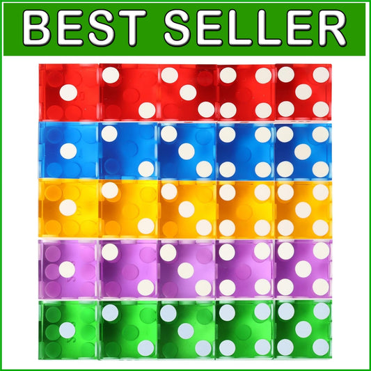 High-Quality 19mm Casino Craps Dice Set – 25 Razor Sharp Edged Multicolor Dice