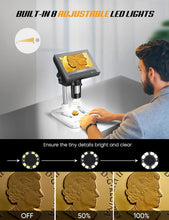 Load image into Gallery viewer, 4.3-Inch LCD Digital Microscope with 50X-1000X Magnification for Coins and Pl...