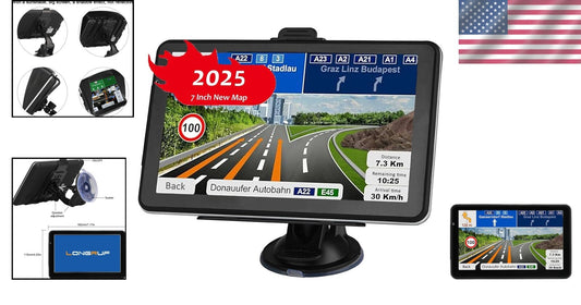 Advanced 7-Inch Car GPS with Real-Time Alerts & Lifetime North America Maps