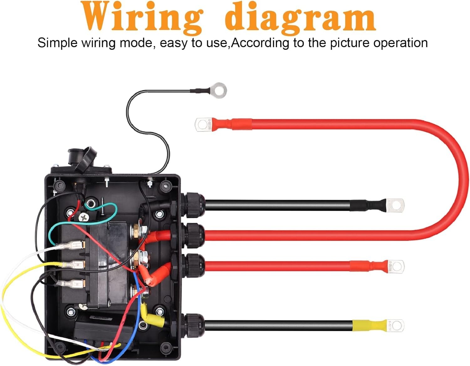 Heavy-Duty 12V Winch Solenoid Contactor with Pre-Wired Control Box & Hand Switch