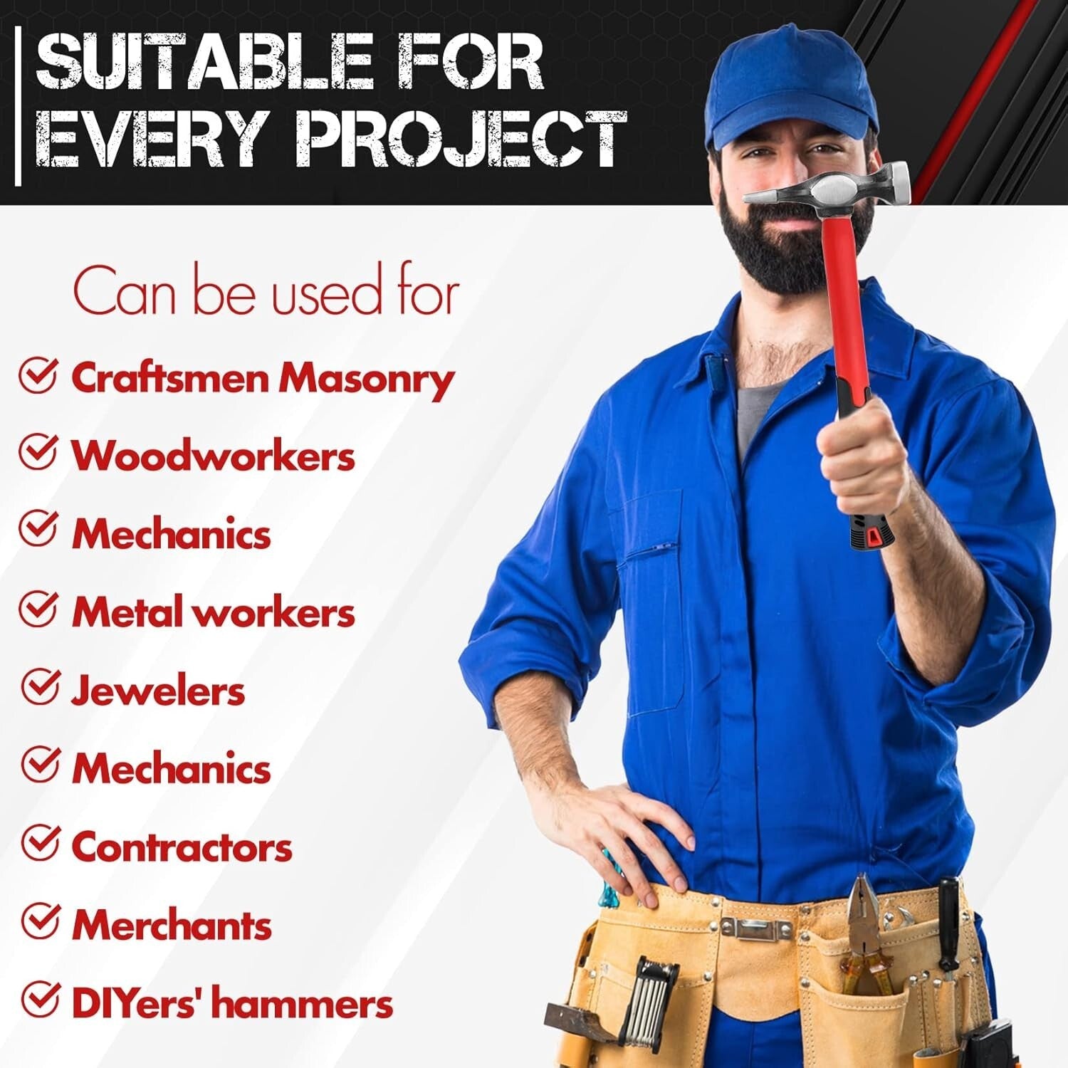 Complete Hammer and Dolly Set for Precision Car Body Repairs - 7 Pieces