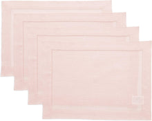 Load image into Gallery viewer, Unique Hemstitch Pink Linen Placemats - Set of 4 for Elegant Dining Experiences
