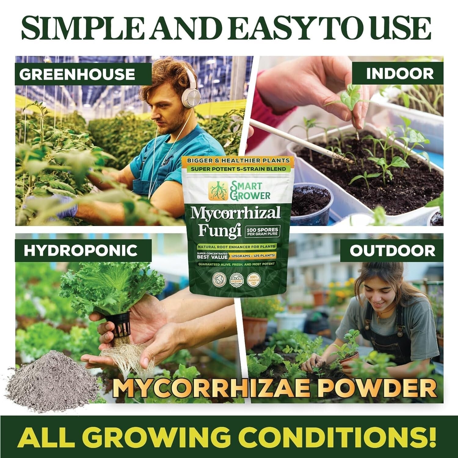 5-Strain Mycorrhizal Fungi Blend - Potent Support for Garden and Lawn Growth