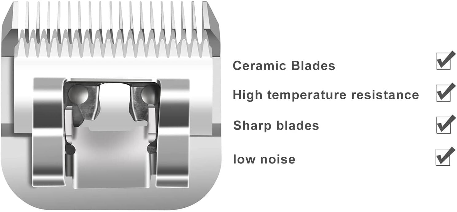 Premium Detachable Dog Grooming Clipper Blades 3FC to 7FC - Lightweight Set