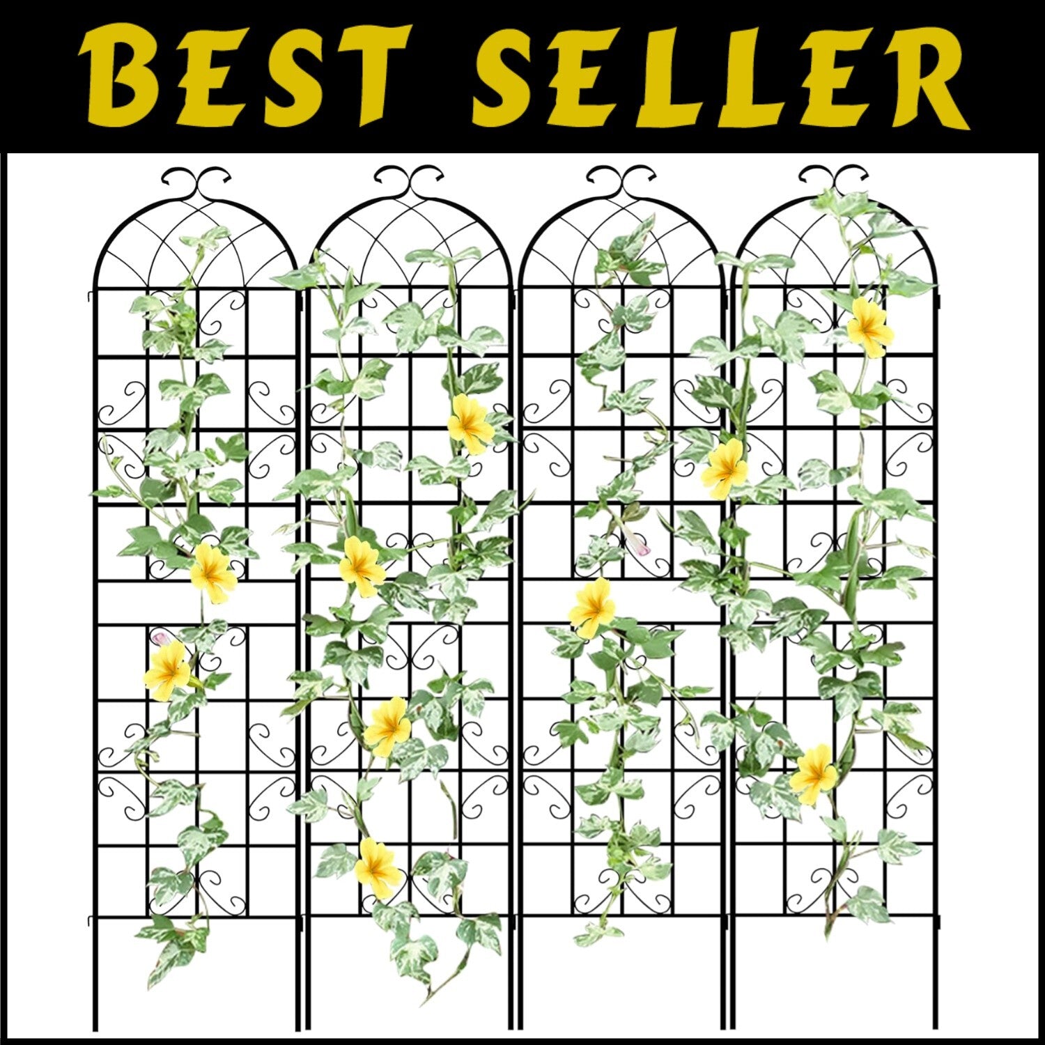 Versatile 4-Panel Outdoor Iron Garden Arch - Cultivate Stunning Climbing Plants