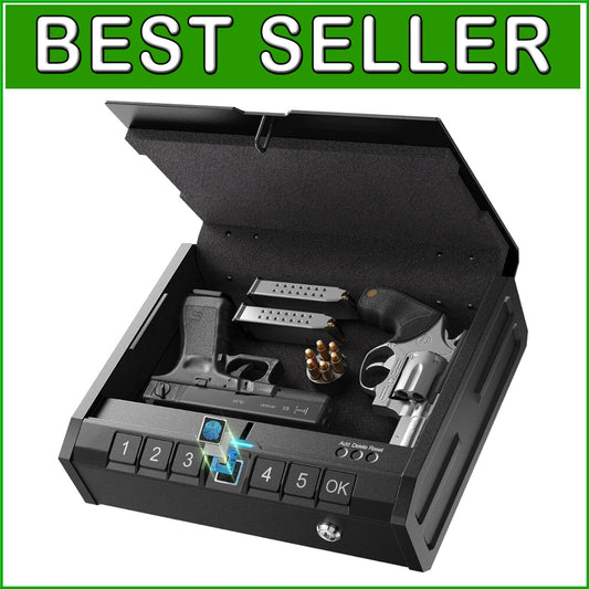 Advanced Alloy Steel Biometric Gun Safe for Quick Access - Nightstand or Car Use