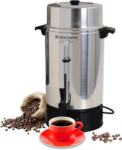 Load image into Gallery viewer, Elegant 100-Cup Coffee Urn with Removable Filter &amp; Cool-Touch Handles for Safety