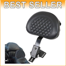 Load image into Gallery viewer, Custom Leather Rider Backrest with Storage Pouch for Road King &amp; Street Glide