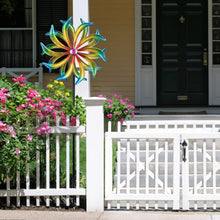 Load image into Gallery viewer, 5FT Kinetic Metal Wind Spinner - Yellow Propeller for Outdoor Garden Decor