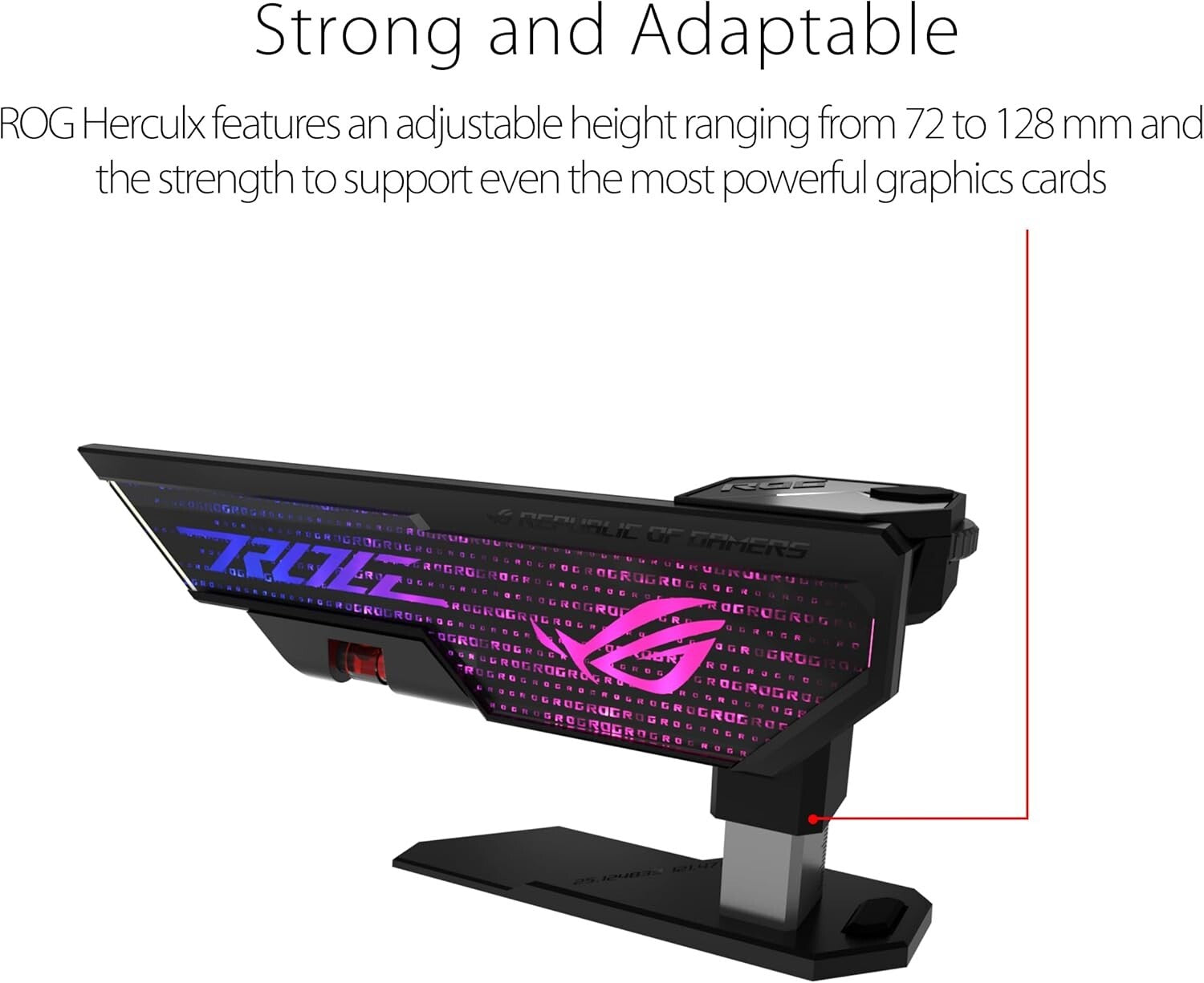 Durable Zinc Alloy Graphics Card Holder with Spirit Level & Adjustable Height