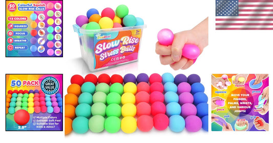 Durable 50 Pack Stretchy Stress Balls - Ideal for Anxiety Relief & Group Gifting