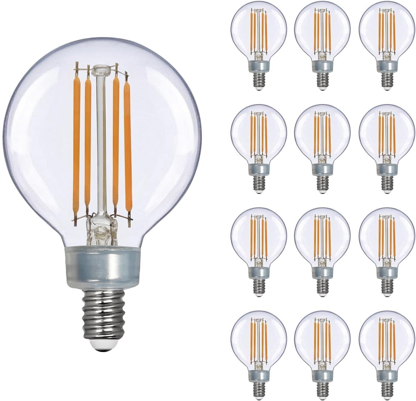 G16 LED Globe Bulb 12 Pack - 350 Lumens, Anti-Shock, Dimmable & Eco-Friendly