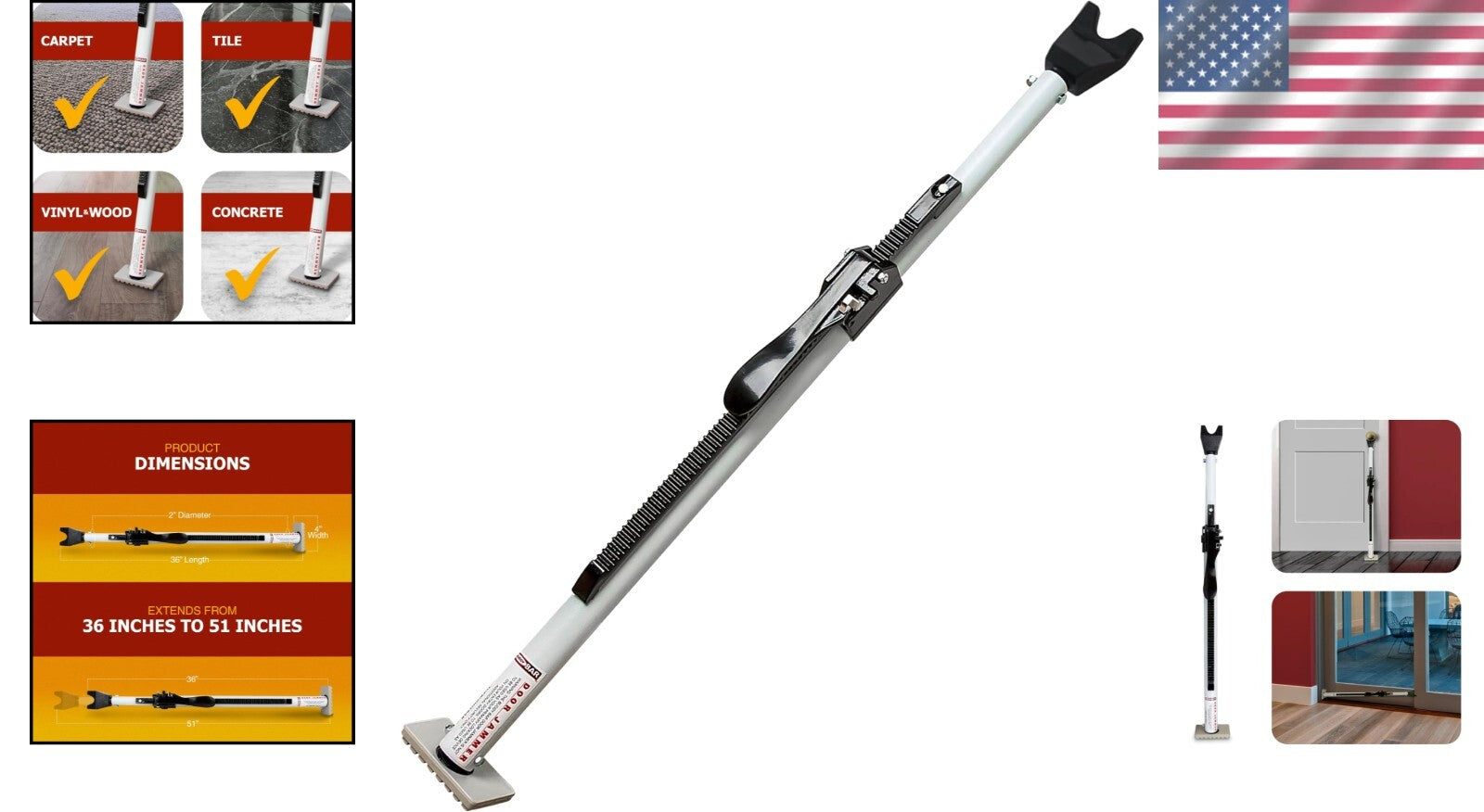 Stylish Powder-Coated Door Jammer - Maximum Force Resistance for Every Door