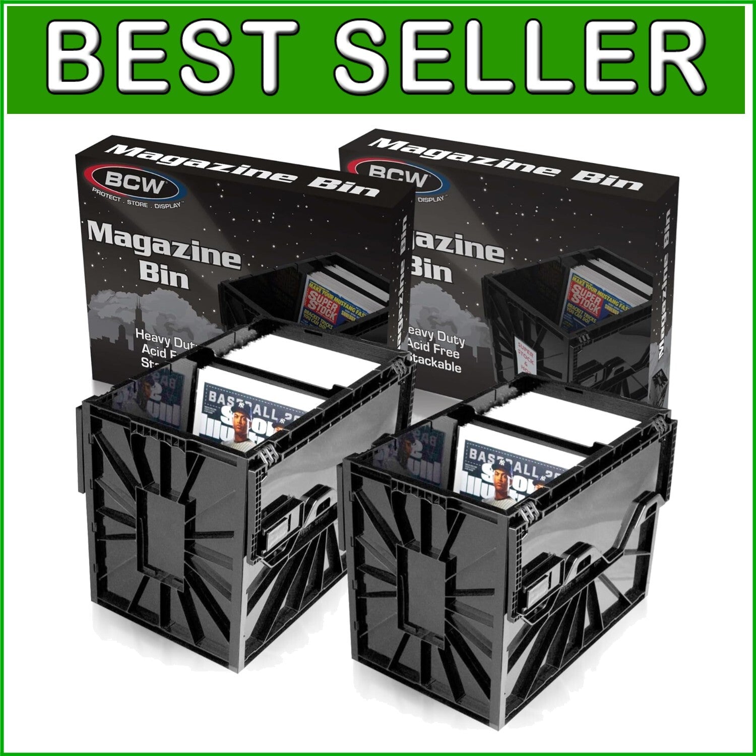 Efficient Organizing with Stackable Magazine and Comic Bins - 15.5 x 9.13 Inches