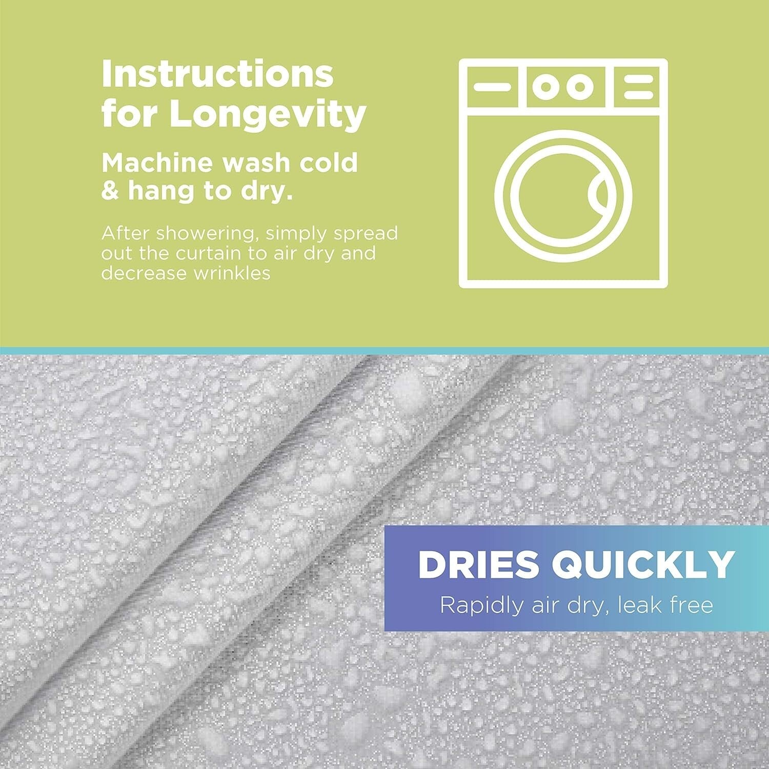 Versatile Cotton Shower Curtain 70" x 74" - Eco-Friendly & Quick Dry Design