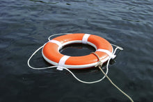 Load image into Gallery viewer, Vibrant 24" Orange Life Ring Buoy with UV-Resistant Grab Lines - Trusted Quality