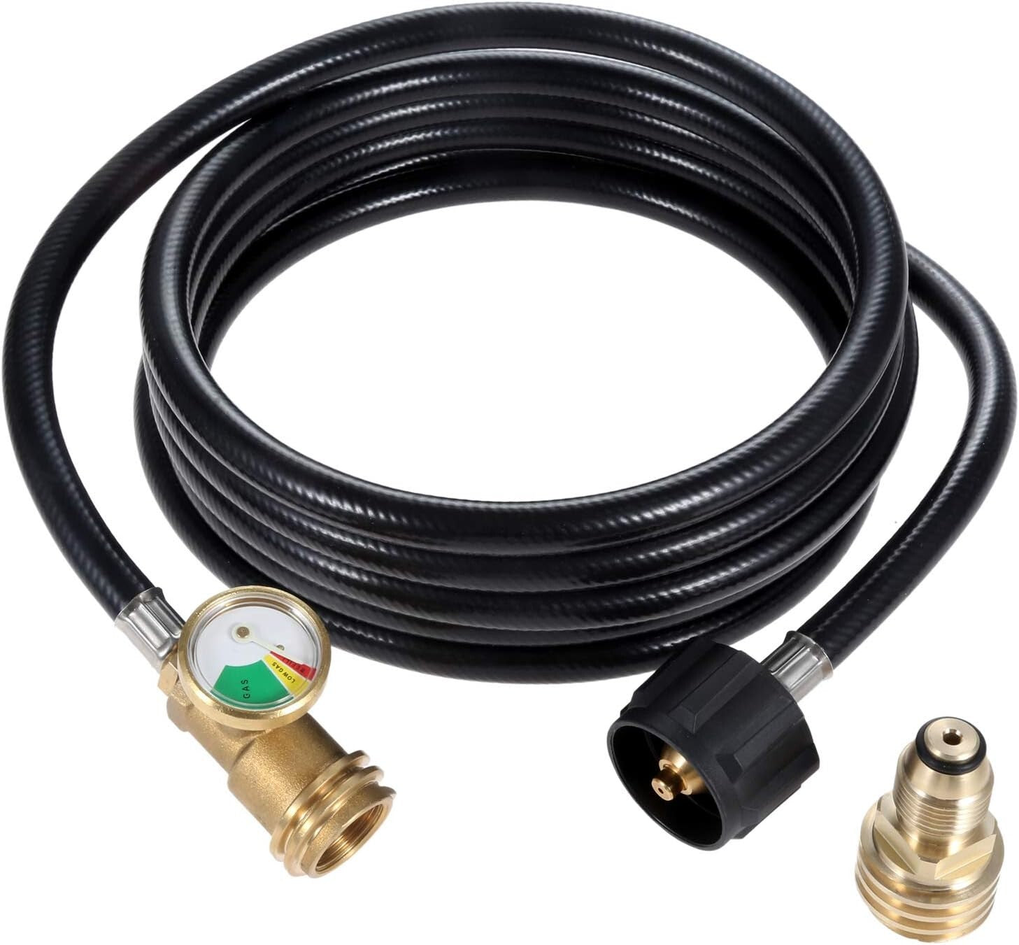 12 FT Propane Tank Extension Hose with Adapter & Leak Detector for Gas Grills