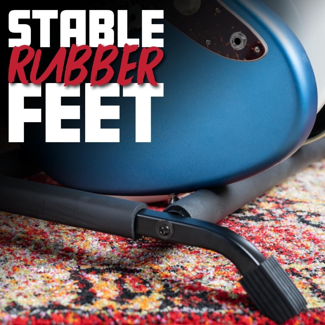 Compact Folding Guitar Stand for 7 Instrument Storage - Ideal for Travel