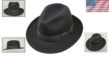 Load image into Gallery viewer, Water-Repellent Lightweight Fedora - Handmade Wool Felt with Cotton Travel Bag