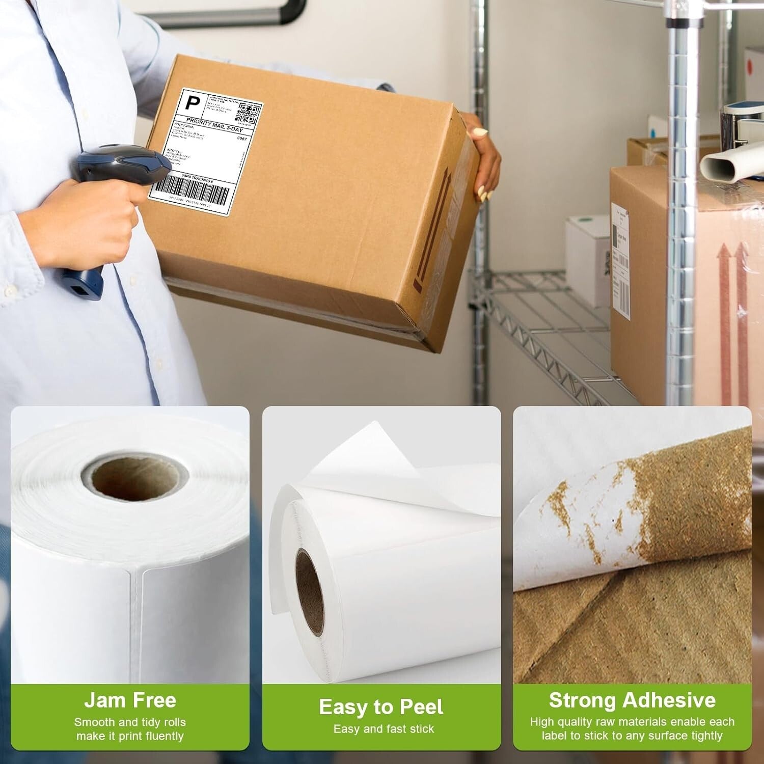 Customizable 2" x 1" Perforated Labels - Compatible with Rollo, Zebra Printers