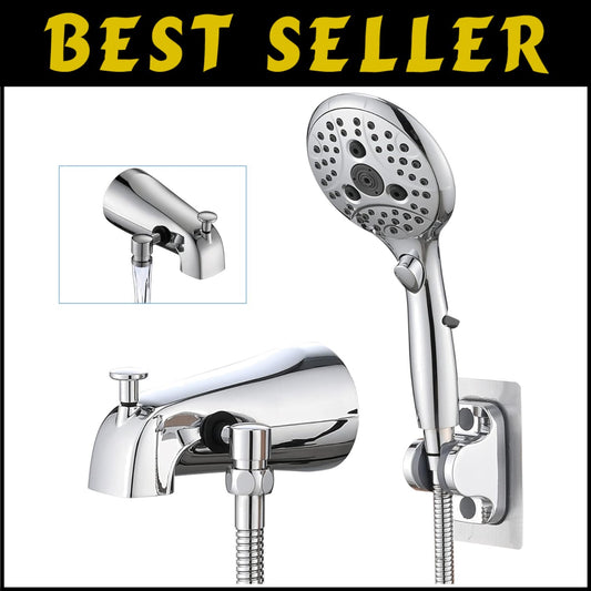 Durable All-Metal Tub Spout with 6 Settings Shower – Hassle-Free Installation