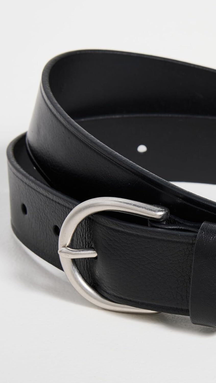 Chic Women's Medium Leather Belt with Durable Silver Buckle - Imported Quality