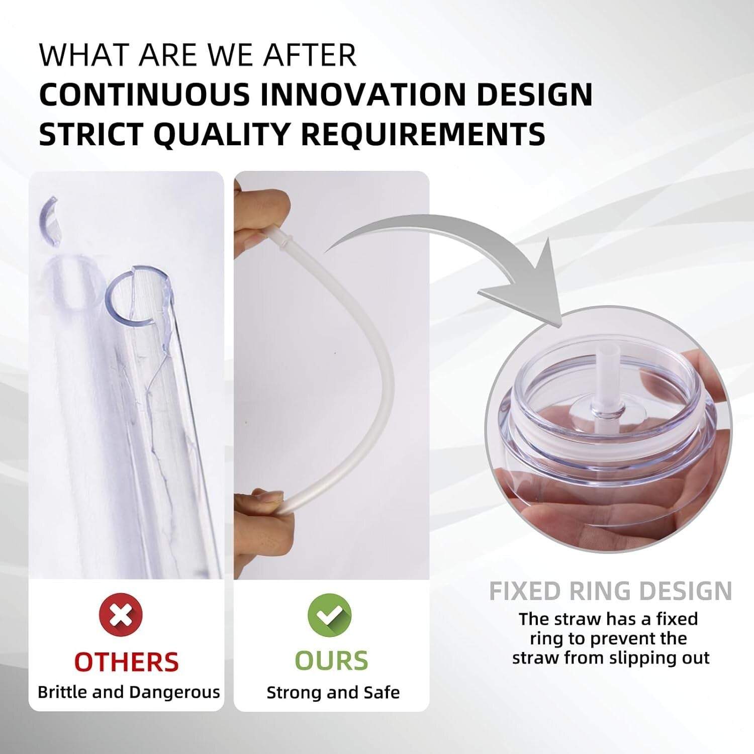 Bulk 10 Pack of Insulated 16oz Acrylic Tumblers with Straw & Lid - Clear Design