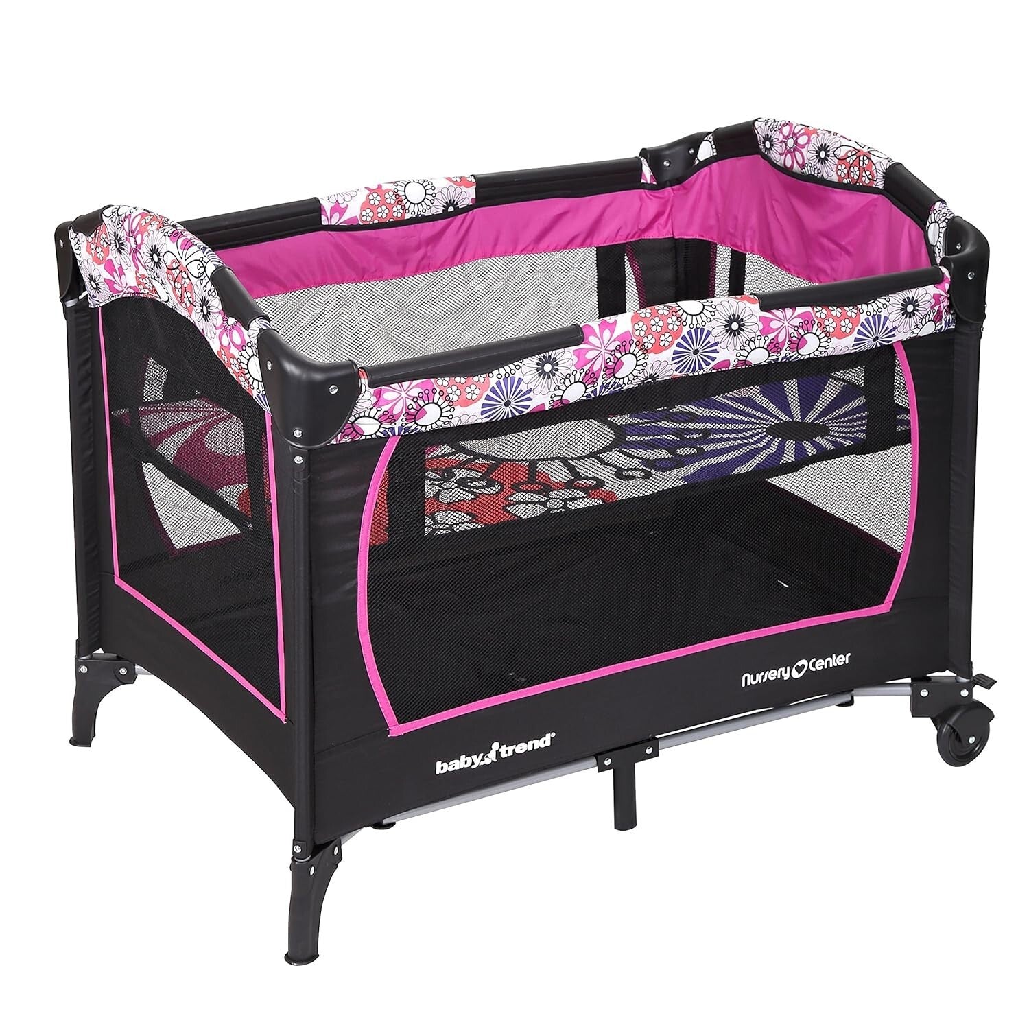 Lightweight Nursery Center Playard in Floral Garden – Ideal for Toddlers