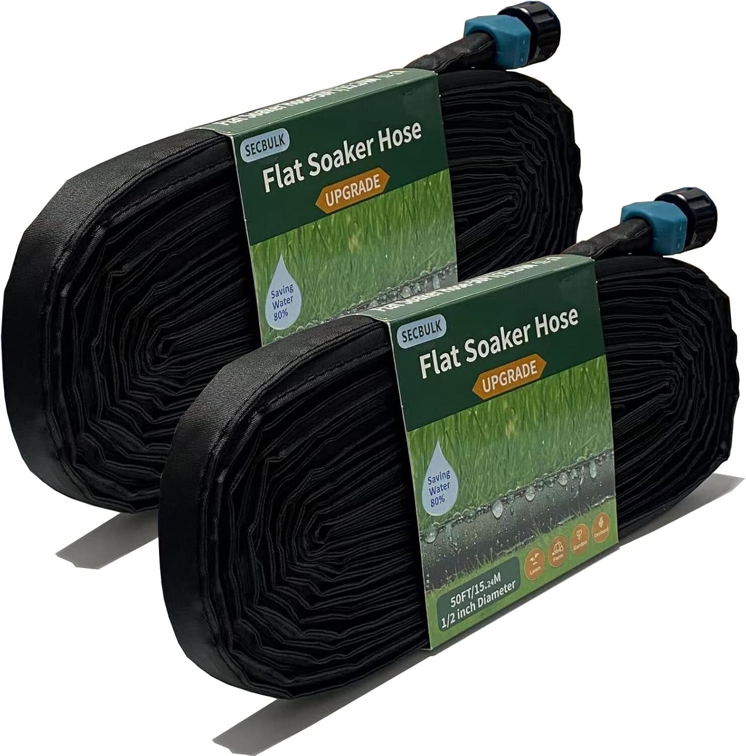 Durable Dual-Layer Soaker Hose 100 ft - Clog-Resistant and Easy to Store Design