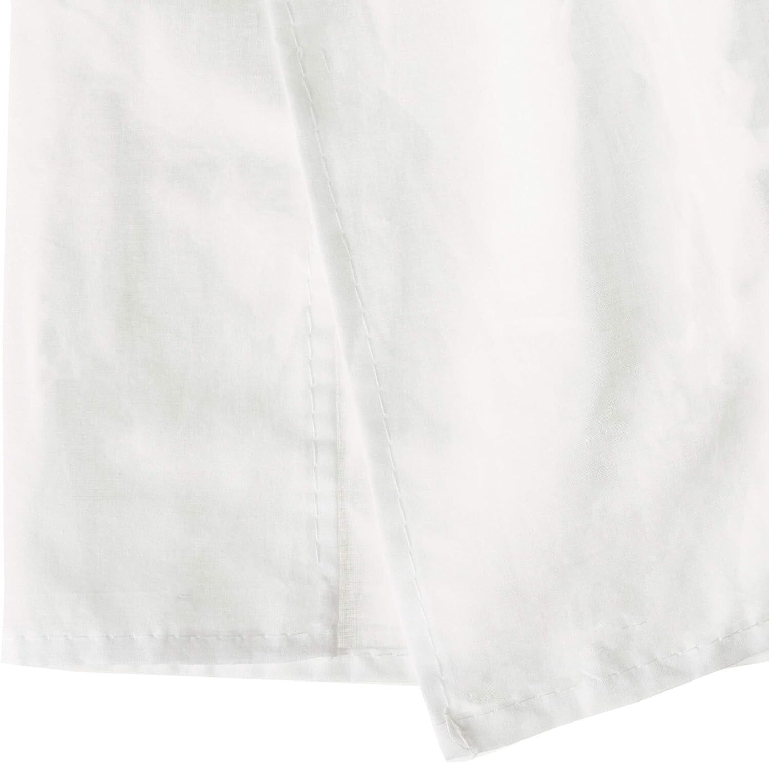 Gathered White Cotton Voile Dust Ruffle with Versatile Split Corners - 15" Drop